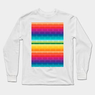 Classic Peruvian Textile Style Design / Cusco Rainbow Flag Long Sleeve T-Shirt